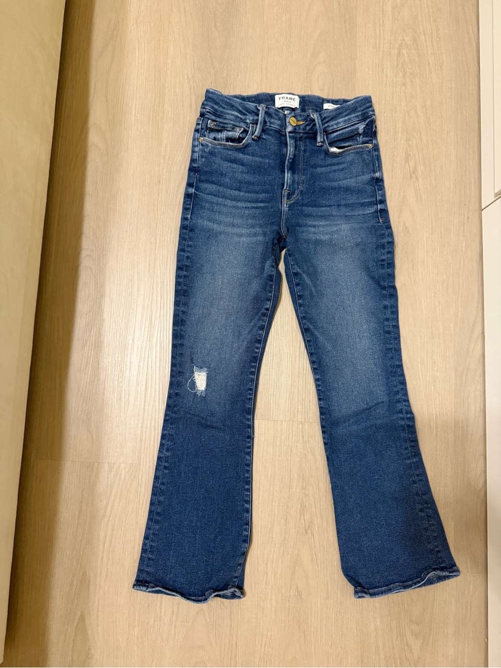 FRAME le crop mini boot medium wash jeans